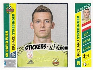 Sticker Richard Strebinger - Österreichische Fußball Bundesliga 2016-2017 - Panini