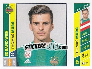 Cromo Thomas Murg - Österreichische Fußball Bundesliga 2016-2017 n. 52 - Panini