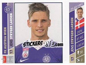 Sticker Jens Stryger Larsen - Österreichische Fußball Bundesliga 2016-2017 n. 66 - Panini