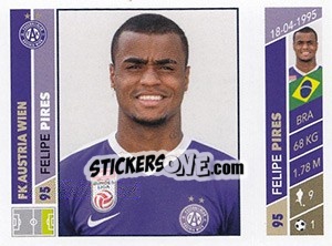 Sticker Felipe Pires - Österreichische Fußball Bundesliga 2016-2017 n. 67 - Panini