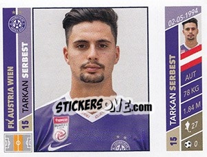 Figurina Tarkan Serbest - Österreichische Fußball Bundesliga 2016-2017 n. 68 - Panini