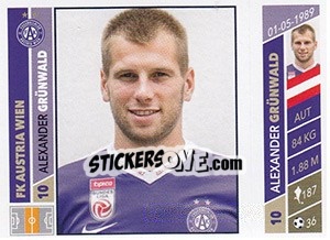 Sticker Alexander Grünwald - Österreichische Fußball Bundesliga 2016-2017 - Panini