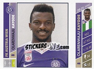Sticker Olarenwaju Kayode - Österreichische Fußball Bundesliga 2016-2017 n. 72 - Panini