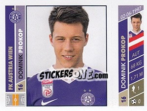 Figurina Dominik Prokop - Österreichische Fußball Bundesliga 2016-2017 n. 77 - Panini