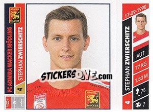 Cromo Stephan Zwierschitz - Österreichische Fußball Bundesliga 2016-2017 n. 90 - Panini