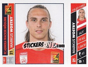 Sticker Markus Wostry - Österreichische Fußball Bundesliga 2016-2017 n. 91 - Panini