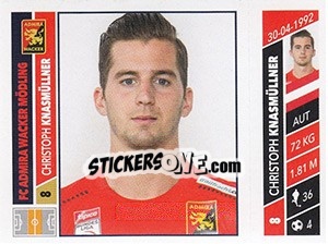 Figurina Christoph Knasmüllner - Österreichische Fußball Bundesliga 2016-2017 n. 95 - Panini