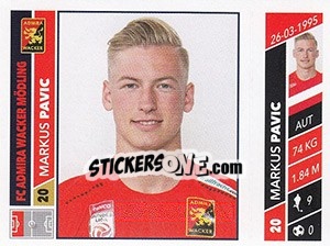 Sticker Markus Pavic - Österreichische Fußball Bundesliga 2016-2017 - Panini