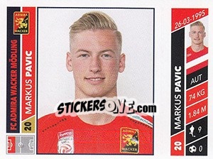 Figurina Markus Pavic - Österreichische Fußball Bundesliga 2016-2017 n. 101 - Panini