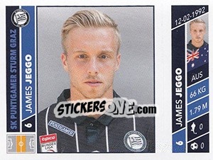 Sticker James Jeggo - Österreichische Fußball Bundesliga 2016-2017 n. 122 - Panini