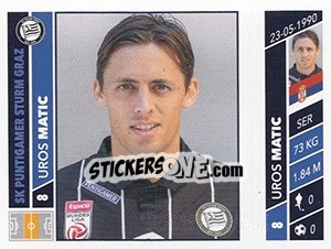 Sticker Uros Matic - Österreichische Fußball Bundesliga 2016-2017 n. 123 - Panini