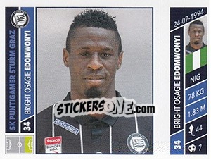 Figurina Bright Osagie Edomwonyi - Österreichische Fußball Bundesliga 2016-2017 n. 125 - Panini