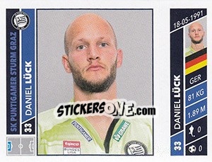 Figurina Daniel Lück - Österreichische Fußball Bundesliga 2016-2017 n. 127 - Panini