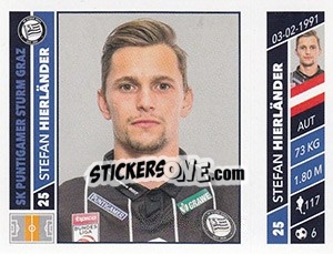 Sticker Stefan Hierländer - Österreichische Fußball Bundesliga 2016-2017 n. 132 - Panini