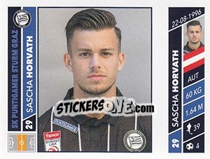 Figurina Sascha Horvath - Österreichische Fußball Bundesliga 2016-2017 - Panini