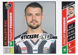 Sticker Philip Prosenik - Österreichische Fußball Bundesliga 2016-2017 - Panini