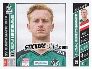 Figurina Thomas Reifeltshammer - Österreichische Fußball Bundesliga 2016-2017 n. 172 - Panini