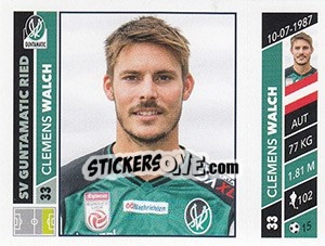 Figurina Clemens Walch - Österreichische Fußball Bundesliga 2016-2017 n. 178 - Panini