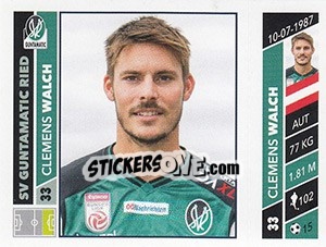 Cromo Clemens Walch - Österreichische Fußball Bundesliga 2016-2017 - Panini