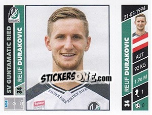 Sticker Reuf Durakovic - Österreichische Fußball Bundesliga 2016-2017 - Panini