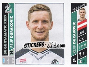 Figurina Reuf Durakovic - Österreichische Fußball Bundesliga 2016-2017 n. 181 - Panini