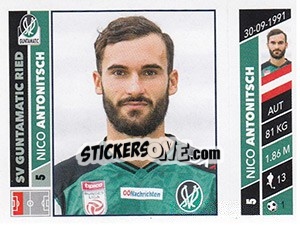 Sticker Nico Antonitsch - Österreichische Fußball Bundesliga 2016-2017 n. 182 - Panini