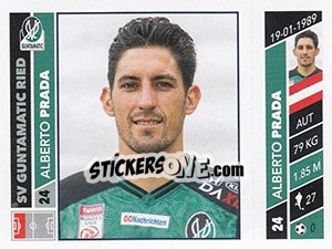 Sticker Alberto Prada - Österreichische Fußball Bundesliga 2016-2017 - Panini