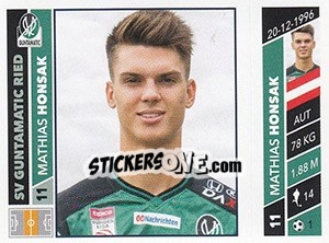 Sticker Mathias Honsak - Österreichische Fußball Bundesliga 2016-2017 n. 185 - Panini