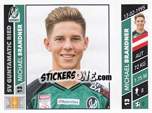Figurina Michael Brandner - Österreichische Fußball Bundesliga 2016-2017 n. 186 - Panini