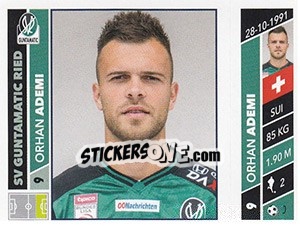 Sticker Orhan Ademi - Österreichische Fußball Bundesliga 2016-2017 - Panini