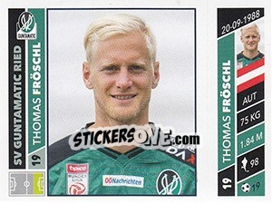 Figurina Thomas Fröschl - Österreichische Fußball Bundesliga 2016-2017 n. 188 - Panini