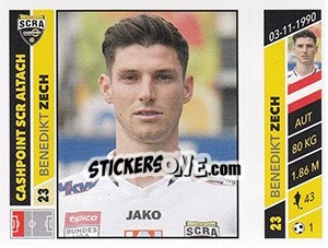 Sticker Benedikt Zech - Österreichische Fußball Bundesliga 2016-2017 n. 199 - Panini