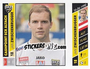 Sticker Jan Zwischenbrugger - Österreichische Fußball Bundesliga 2016-2017 - Panini