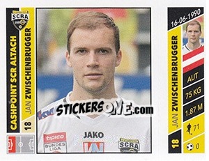 Figurina Jan Zwischenbrugger - Österreichische Fußball Bundesliga 2016-2017 n. 200 - Panini