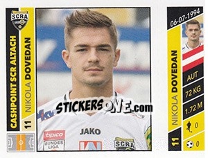 Sticker Nikola Dovedan - Österreichische Fußball Bundesliga 2016-2017 n. 202 - Panini