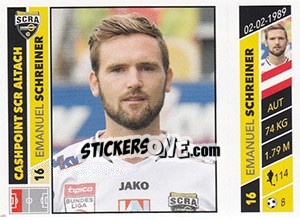 Figurina Emanuel Schreiner - Österreichische Fußball Bundesliga 2016-2017 n. 211 - Panini