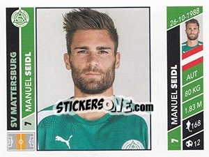 Figurina Manuel Seidl - Österreichische Fußball Bundesliga 2016-2017 n. 230 - Panini
