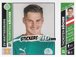 Sticker Thorsten Röcher - Österreichische Fußball Bundesliga 2016-2017 - Panini