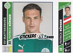 Figurina Patrick Bürger - Österreichische Fußball Bundesliga 2016-2017 n. 233 - Panini