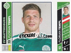 Cromo Florian Templ - Österreichische Fußball Bundesliga 2016-2017 - Panini