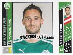 Sticker Markus Pink - Österreichische Fußball Bundesliga 2016-2017 - Panini