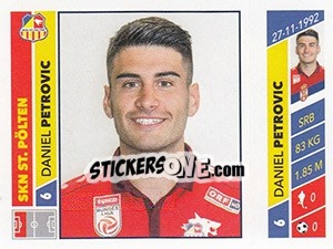 Sticker Daniel Petrovic - Österreichische Fußball Bundesliga 2016-2017 - Panini