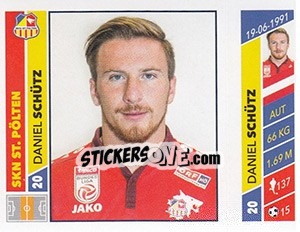 Cromo Daniel Schütz - Österreichische Fußball Bundesliga 2016-2017 - Panini