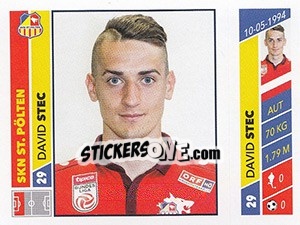 Sticker David Stec - Österreichische Fußball Bundesliga 2016-2017 - Panini