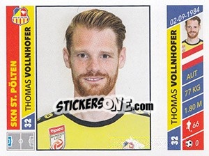 Sticker Thomas Vollnhofer - Österreichische Fußball Bundesliga 2016-2017 - Panini