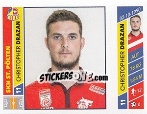 Cromo Christopher Drazan - Österreichische Fußball Bundesliga 2016-2017 n. 266 - Panini
