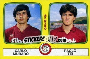 Sticker Carlo Muraro / Paolo Tei - Calciatori 1985-1986 - Panini