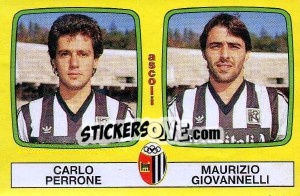 Cromo Carlo Perrone / Maurizio Giovannelli - Calciatori 1985-1986 - Panini