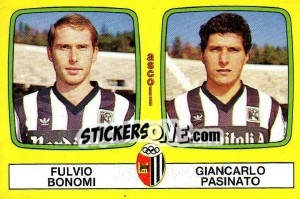 Sticker Fulvio Bonomi / Giancarlo Pasinato - Calciatori 1985-1986 - Panini