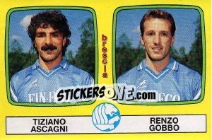 Cromo Tiziano Ascagni / Renzo Gobbo - Calciatori 1985-1986 - Panini